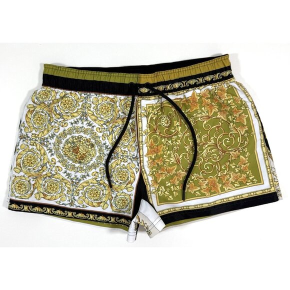Versace Mens Swim Trunks Baroque Floral Medusa Print Shorts Sz 3 XS Lined Italy - Picture 1 of 16